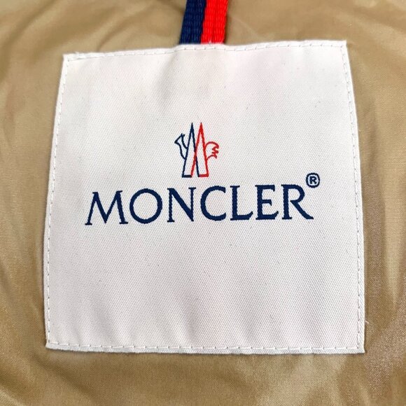 Moncler Black & Tan Hooded Down Puffer Jacket With Logo Patch - Picture 6 of 8